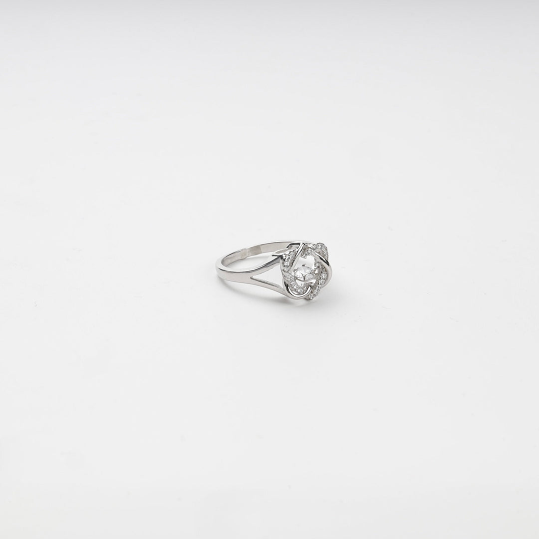 Silver 925 Moving Center Cubic Zirconia Ring | Ukrainian Jewelry