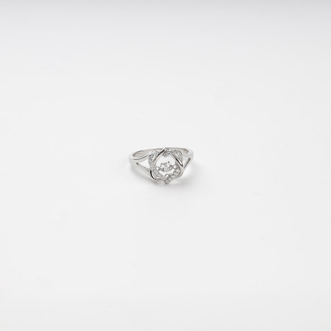 Silver 925 Moving Center Cubic Zirconia Ring | Ukrainian Jewelry
