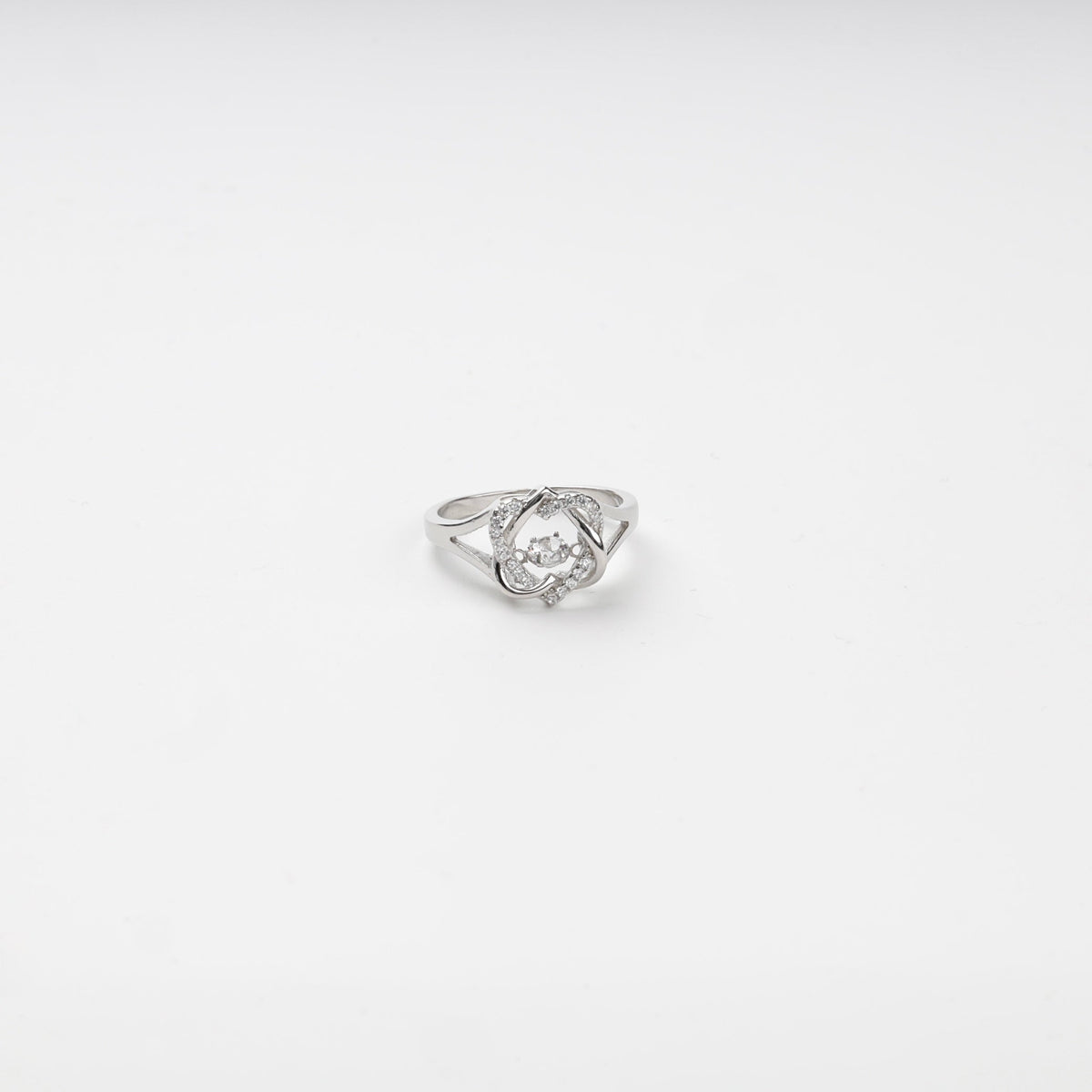 Silver 925 Moving Center Cubic Zirconia Ring | Ukrainian Jewelry