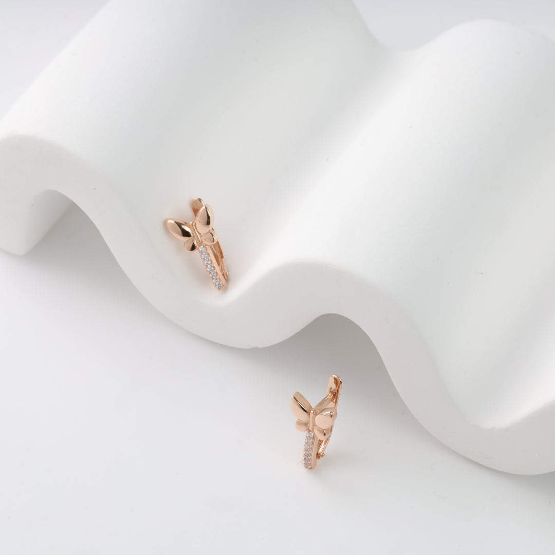 Kids Earrings Butterflies | 14 K Rose Gold (585)