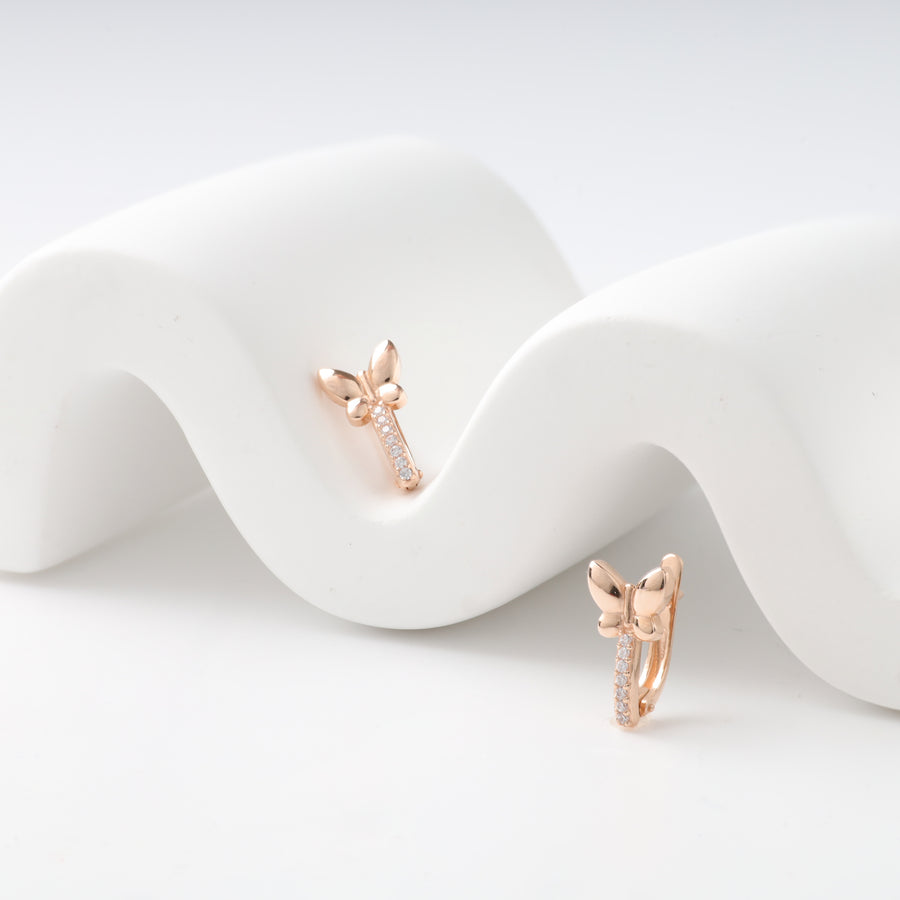 Kids Earrings Butterflies | 14 K Rose Gold (585)