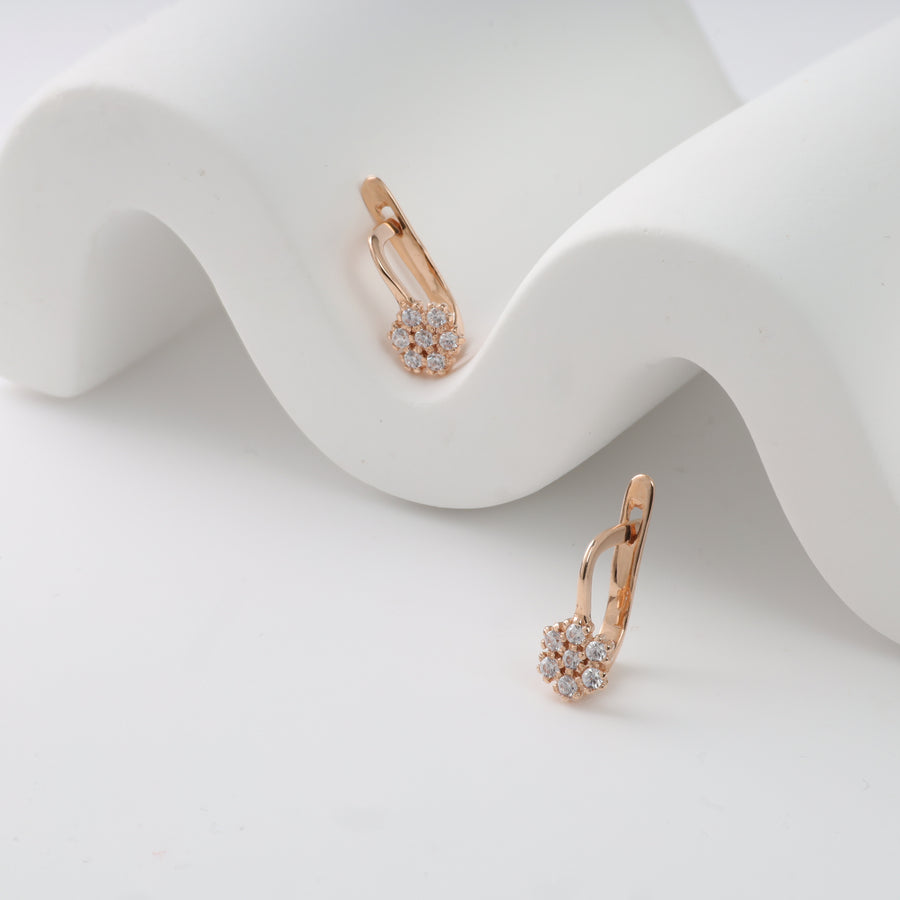 Kids Earrings Sweet Flowers | 14 K Rose Gold (585)