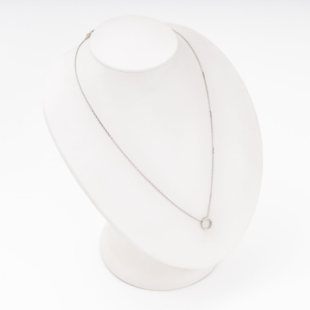 Product tag: circle pendant necklace, Sterling Silver 925 rhodium, 1.89 g, SKU 7010500425.Rh — Ukrainian Jewelry