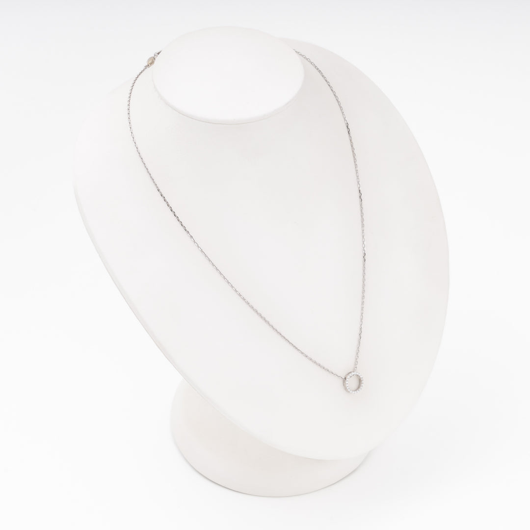 Product tag: circle pendant necklace, Sterling Silver 925 rhodium, 1.89 g, SKU 7010500425.Rh — Ukrainian Jewelry
