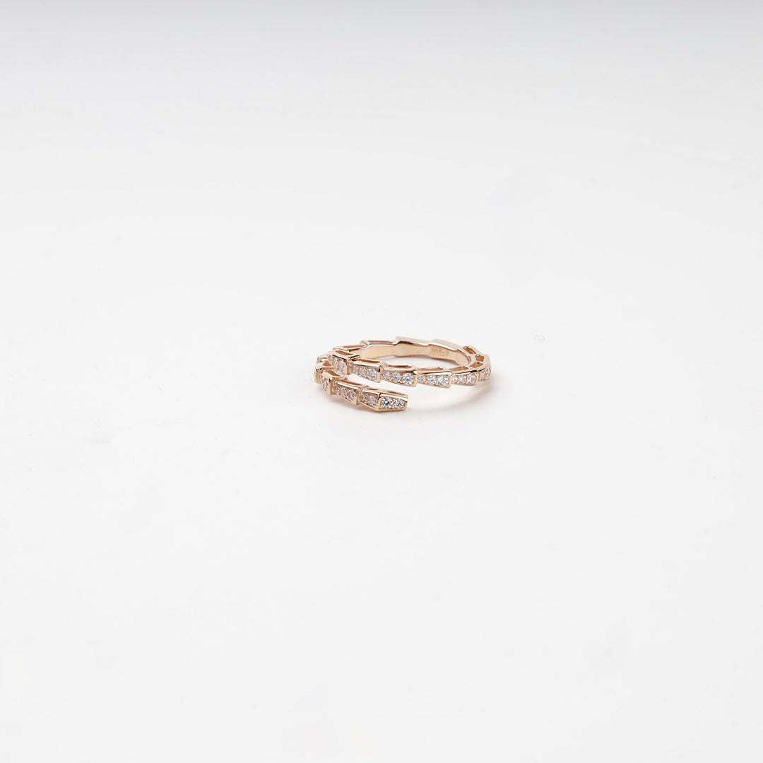 Gold 14K (585) Cubic Zirconia Geometric Wrap Ring | Ukrainian Jewelry