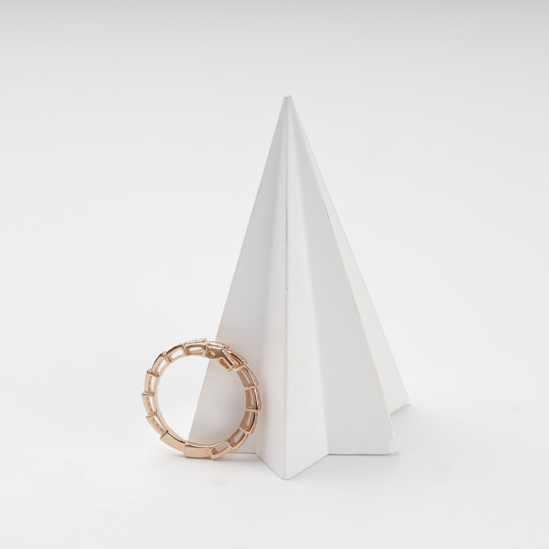 Gold 14K (585) Cubic Zirconia Geometric Wrap Ring | Ukrainian Jewelry