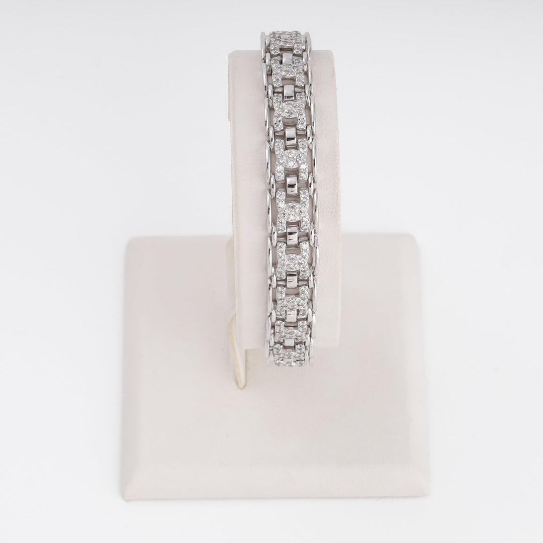White Gold Bracelet with Cubic Zirconia 14K (585) | Ukrainian Jewelry