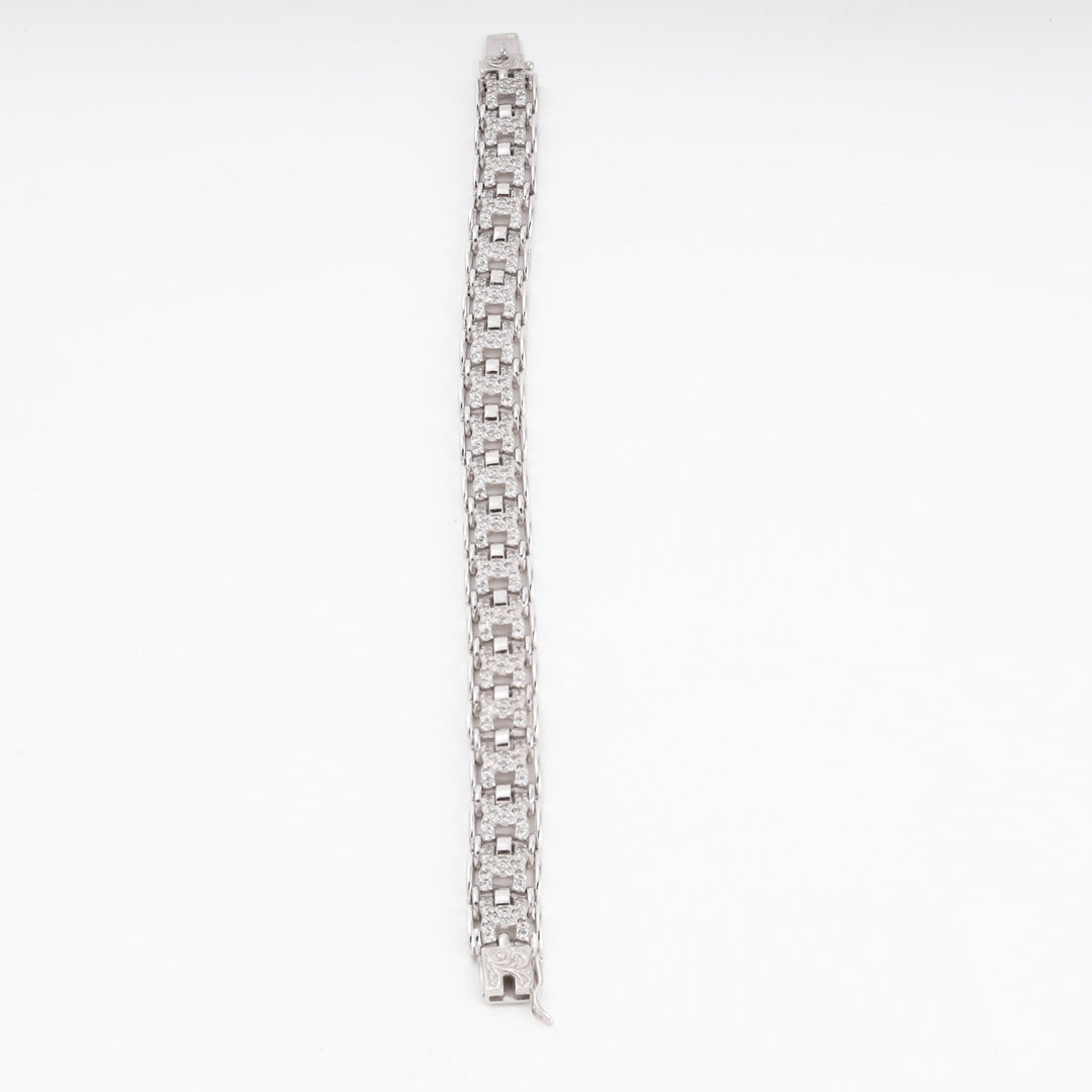 White Gold Bracelet with Cubic Zirconia 14K (585) | Ukrainian Jewelry