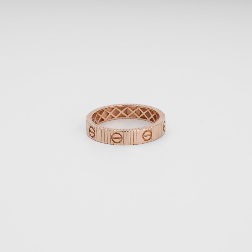 Textured Rose Gold Ring with Nail Imprints 14K (585) | Ukrainian Jewelry