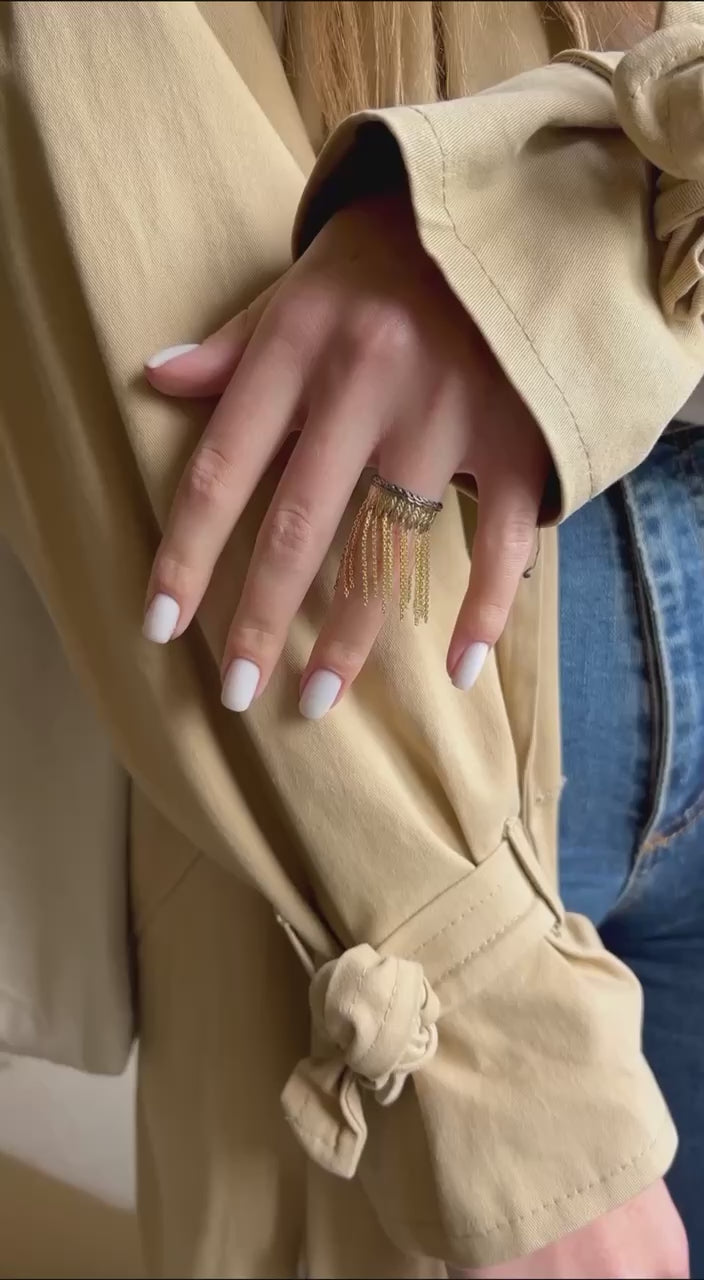 Gold ring with ears of wheat