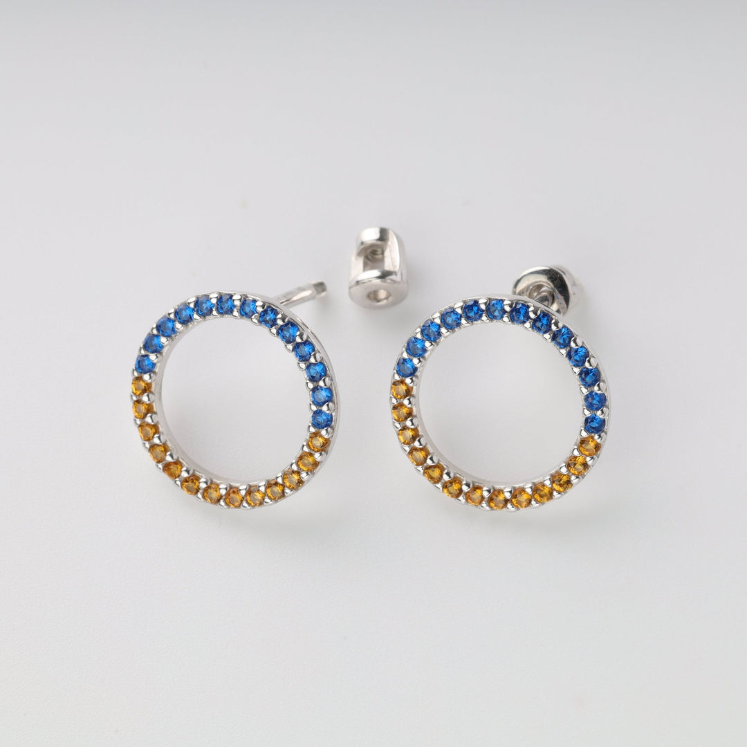 "Wheat & Sky" screw - back earrings 16 мм - Ukrainian Jewelry