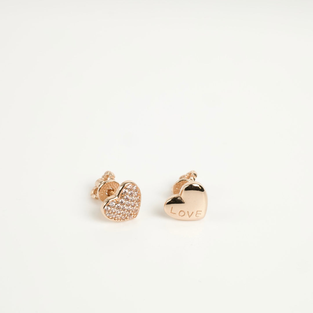 Screwback Earrings Love | 14K Gold