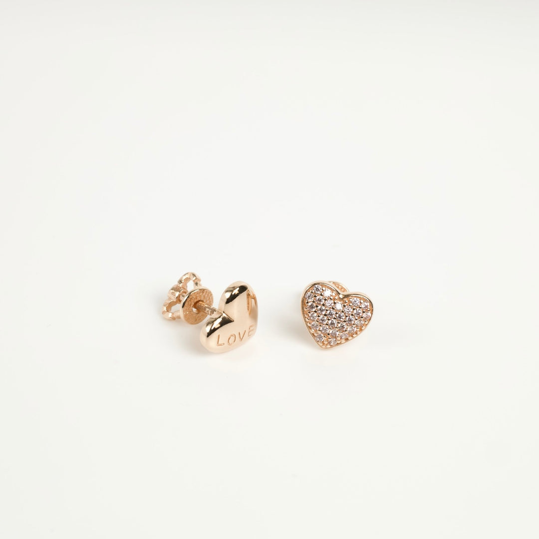 Stud Earrings Love | 14K Gold